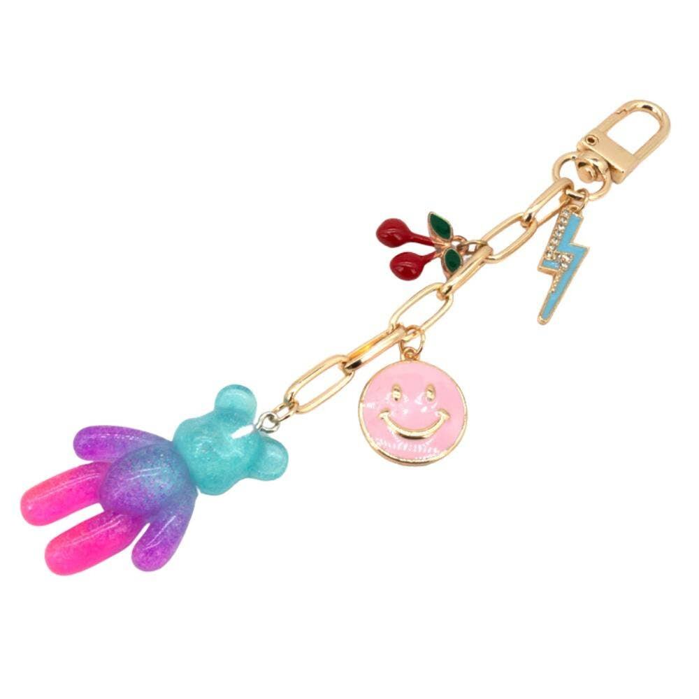 Rainbow Bear Fun Theme Charms Bag Charm Keyring Keychain
